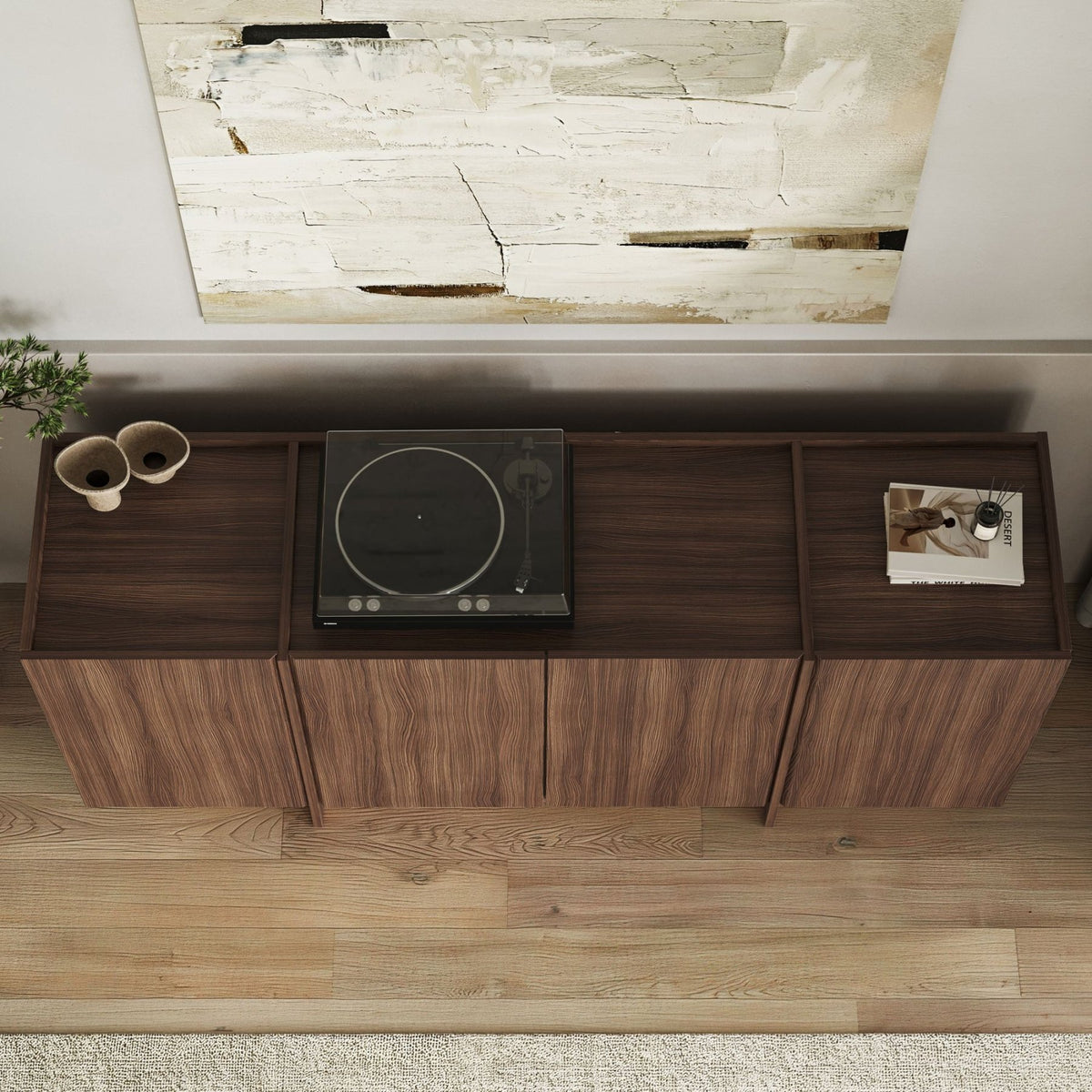 Dorma console table in Milano walnut 180 cm Melamine-coated wood composite
