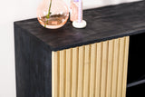 Sideboards - Sideboard Manu Mango wood black natural 160x40x86 cm - Dimehouse