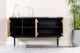 Sideboards - Sideboard Manu Mango wood black natural 160x40x86 cm - Dimehouse
