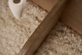 Coffee tables - Round coffee table Aris oak look melamine and smoked glass 75 cm - Dimehouse