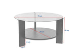 Coffee tables - Round coffee table walnut melamine transparent glass Ø75 cm - Cairo - Dimehouse