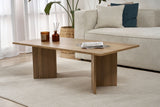 Coffee tables - Rectangular coffee table oak melamine Sabin 119x60 cm - Dimehouse