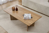 Coffee tables - Rectangular coffee table oak melamine Sabin 119x60 cm - Dimehouse