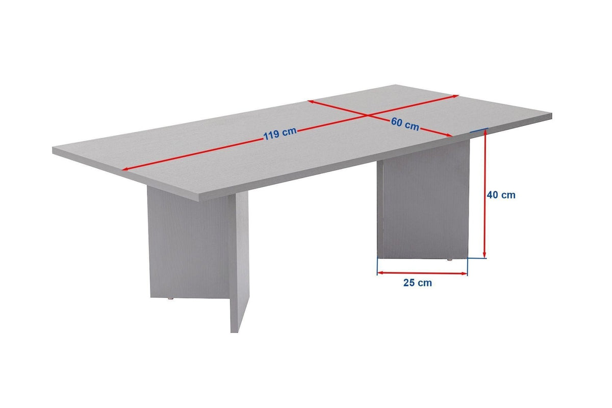 Coffee tables - Rectangular coffee table oak melamine Sabin 119x60 cm - Dimehouse
