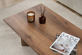 Coffee tables - Rectangular coffee table walnut melamine Sabin 119x60 cm - Dimehouse