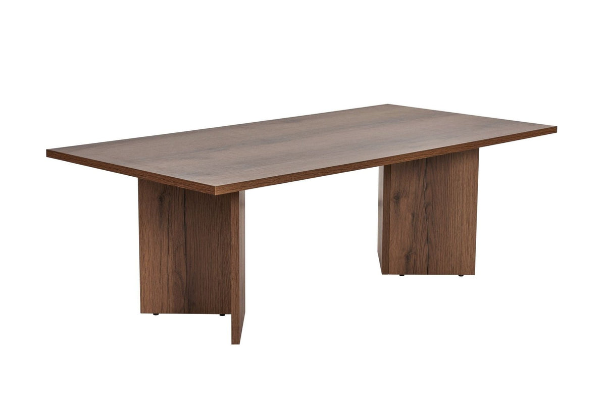 Coffee tables - Rectangular coffee table walnut melamine Sabin 119x60 cm - Dimehouse