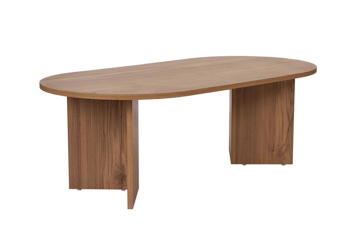 Coffee tables - Coffee table oak melamine arc shape Koda 119x60 cm - Dimehouse