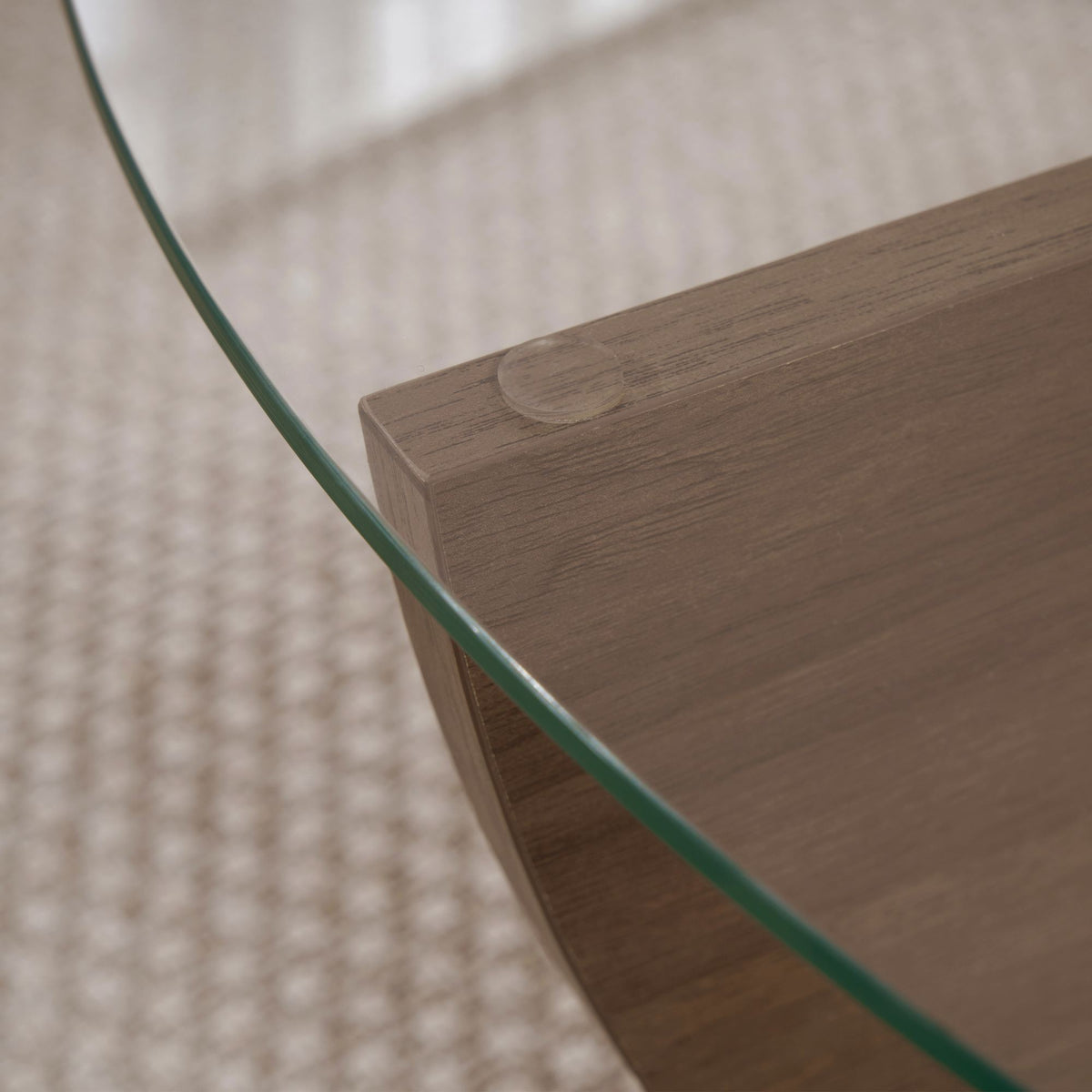 Liya coffee table walnut oval 90 cm Tempered glass