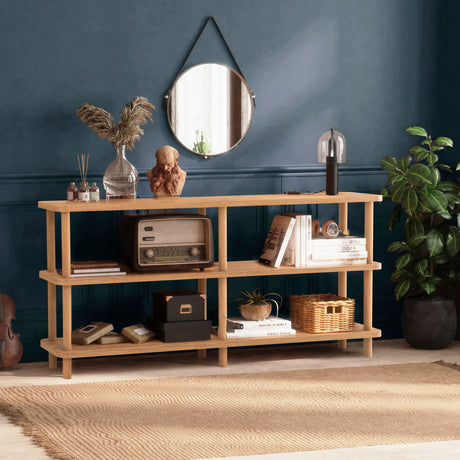 Wall cabinets - Bookcase Raca Atlantic Pine Wood Melamine 150x74.9x35 cm - Dimehouse