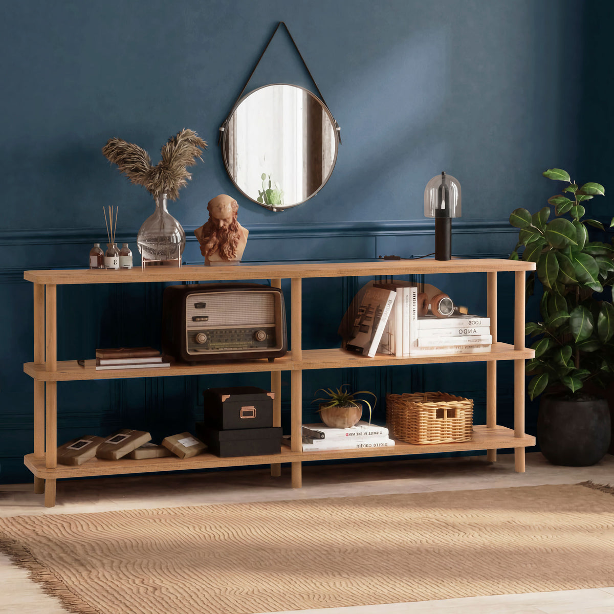 Wall cabinets - Wall cabinet Zen Atlantic Pine Melamine 180x74.9x35 cm - Dimehouse