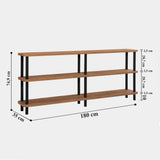 Wall cabinets - Wall cabinet Zen Black Atlantic Pine Melamine 180x74.9x35 cm - Dimehouse