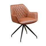 Dining room chair Gian Dimehouse Cognac LxWxH 73x65x50 Faux leather White photo diagonal front view