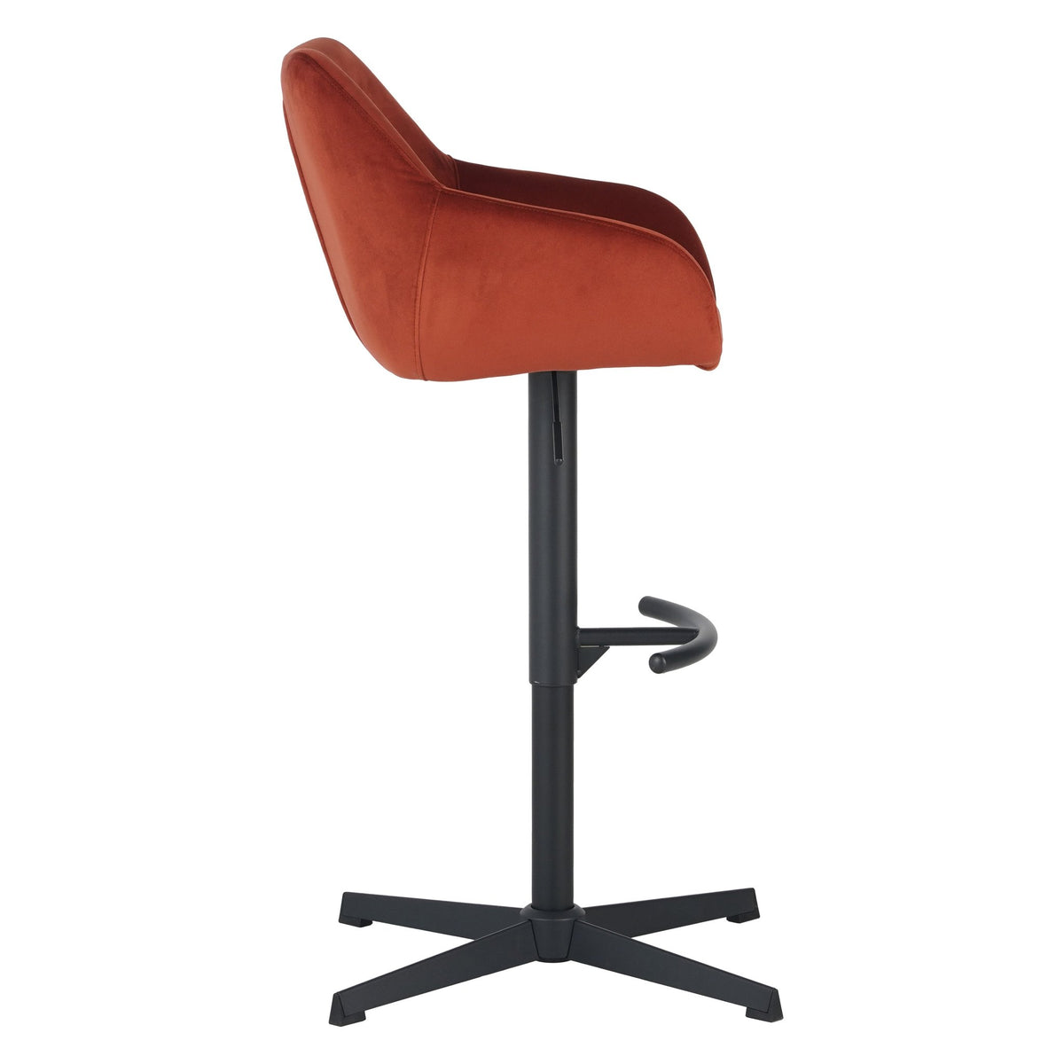 Bar Stools - Venom Bar Stool Copper Velvet - Adjustable Swivel Bar Chair with Armrest - Dimehouse