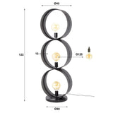Floor lamps - Floor lamp Fons 3 - light rings metal black - Dimehouse