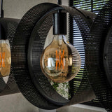 Hanging lamps - Hanging lamp Fons 4 - light rings metal black - Dimehouse