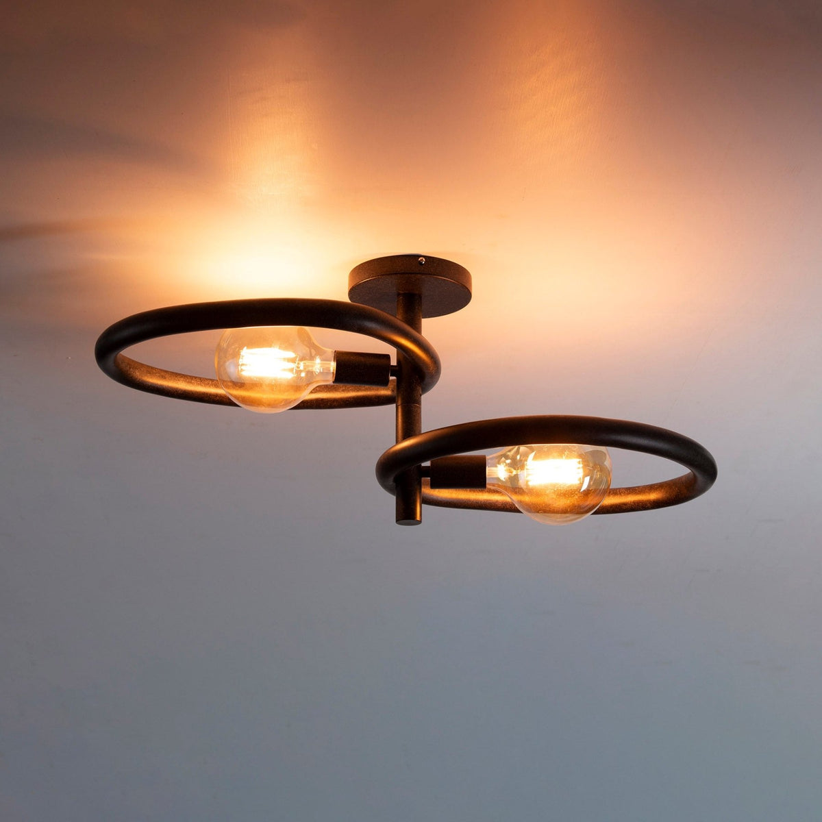 Ceiling lamps - Ceiling lamp Nova Duo 2 - light Black Metal - Dimehouse
