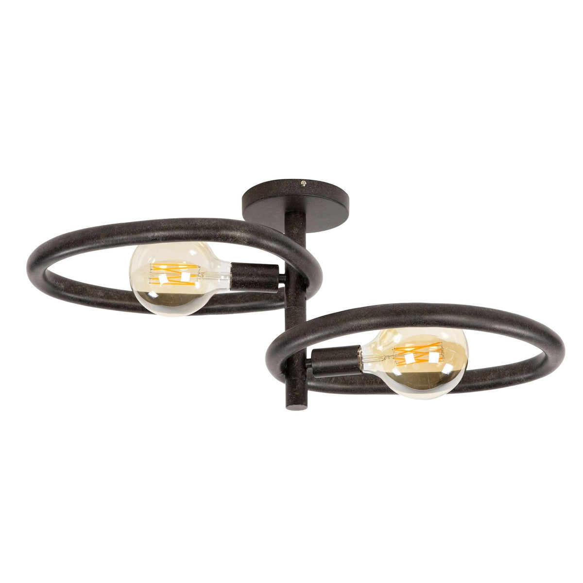 Ceiling lamps - Ceiling lamp Nova Duo 2 - light Black Metal - Dimehouse