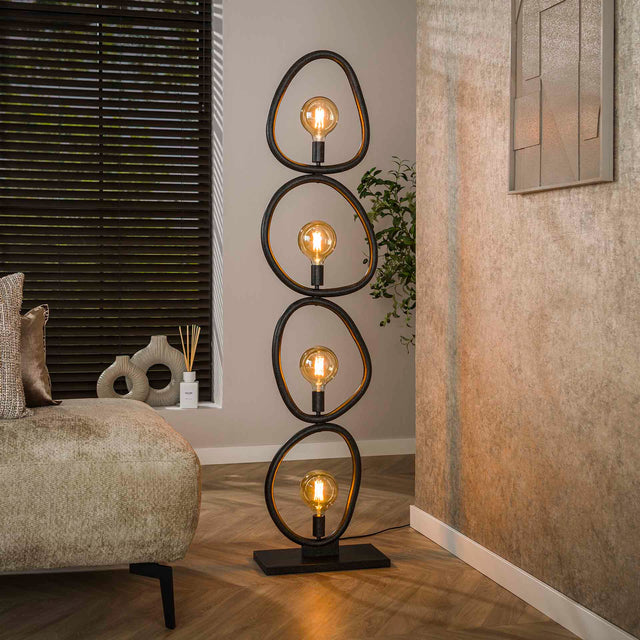 Floor lamps - Floor lamp Orion 4 - lights Black Metal 165 cm - Dimehouse