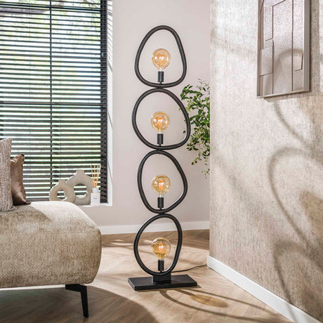 Floor lamps - Floor lamp Orion 4 - lights Black Metal 165 cm - Dimehouse