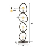 Floor lamps - Floor lamp Orion 4 - lights Black Metal 165 cm - Dimehouse