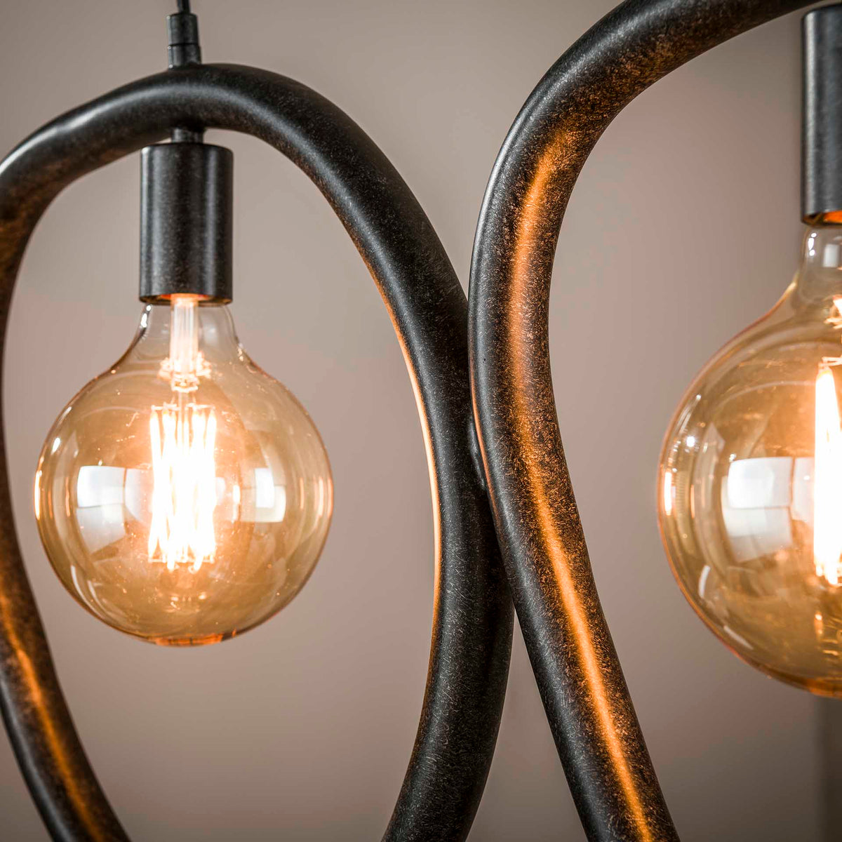 Hanging lamps - Hanging lamp Nova 4 - light Black Metal 140 cm - Dimehouse