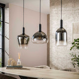 Hanging lamps - Hanging lamp Nexus 3 - light Black Metal 105 cm - Dimehouse