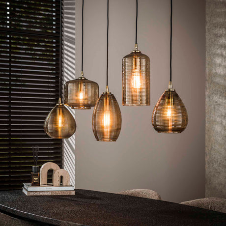 Hanging lamps - Hanging lamp Axis 5 - light smoked glass brown horizontal - Dimehouse