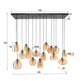 Hanging lamps - Hanging lamp Mali 15 - light ribbed glass amber - Dimehouse