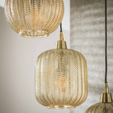Hanging lamps - Glass Hanging Lamp Olaf 5 - light Amber Gold - Dimehouse