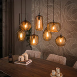 Hanging lamps - Hanging lamp 7 - light brown relief glass Chen - Dimehouse