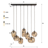 Hanging lamps - Hanging lamp 7 - light brown relief glass Chen - Dimehouse