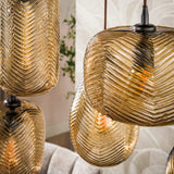 Hanging lamps - Hanging lamp 7 - light brown relief glass Chen - Dimehouse