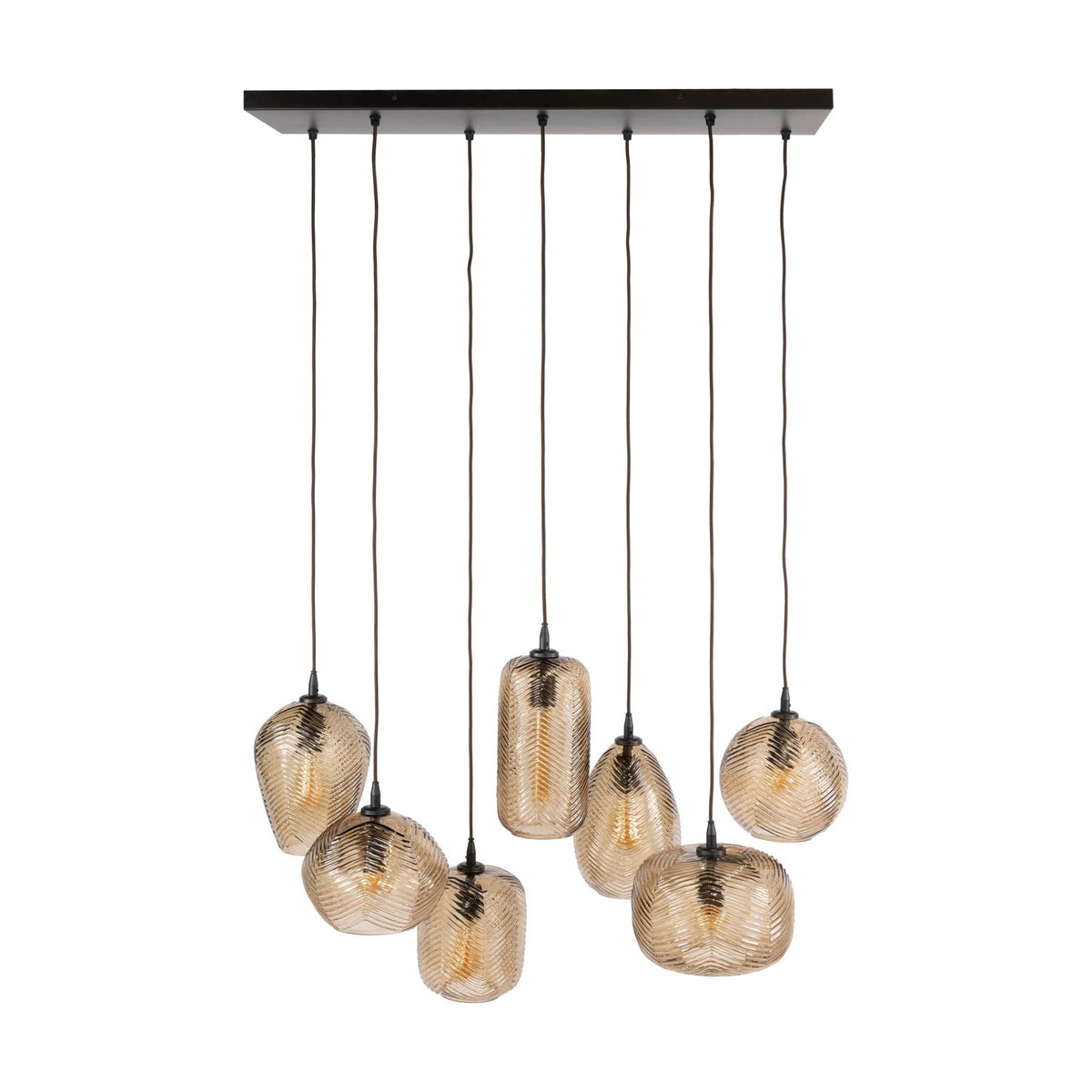 Hanging lamps - Hanging lamp 7 - light brown relief glass Chen - Dimehouse