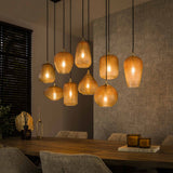 Hanging lamps - Glass hanging lamp Feline 9L amber - Dimehouse