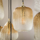 Hanging lamps - Glass hanging lamp Feline 9L amber - Dimehouse