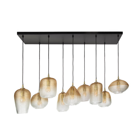 Hanging lamps - Glass hanging lamp Feline 9L amber - Dimehouse