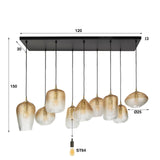 Hanging lamps - Glass hanging lamp Feline 9L amber - Dimehouse