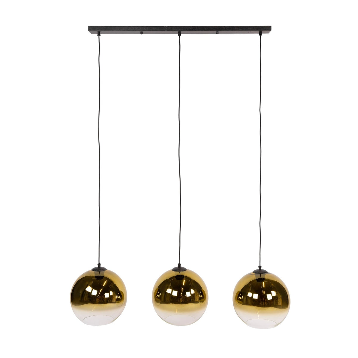 Hanging lamp - Glass hanging lamp Juliette 3 - light gold glass - Dimehouse