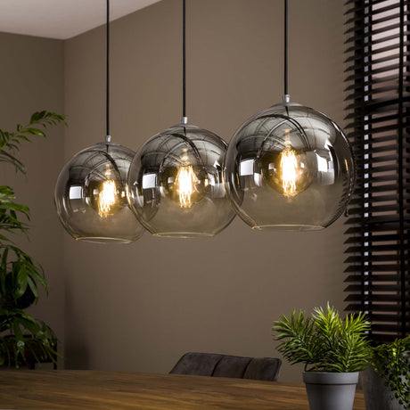 Hanging lamps - Glass hanging lamp Juliette 3 - light smokey glass - Dimehouse