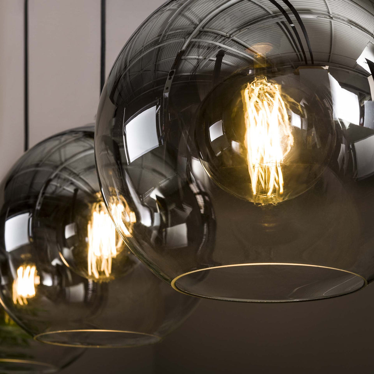 Hanging lamps - Glass hanging lamp Juliette 3 - light smokey glass - Dimehouse