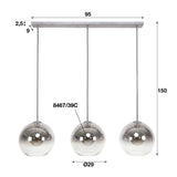Hanging lamps - Glass hanging lamp Juliette 3 - light smokey glass - Dimehouse