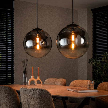 Hanging lamps - Modern Hanging Lamp Round Juliette 2 - light smoked glass - Dimehouse