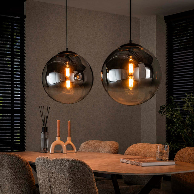 Hanging lamps - Modern Hanging Lamp Round Juliette 2 - light smoked glass - Dimehouse