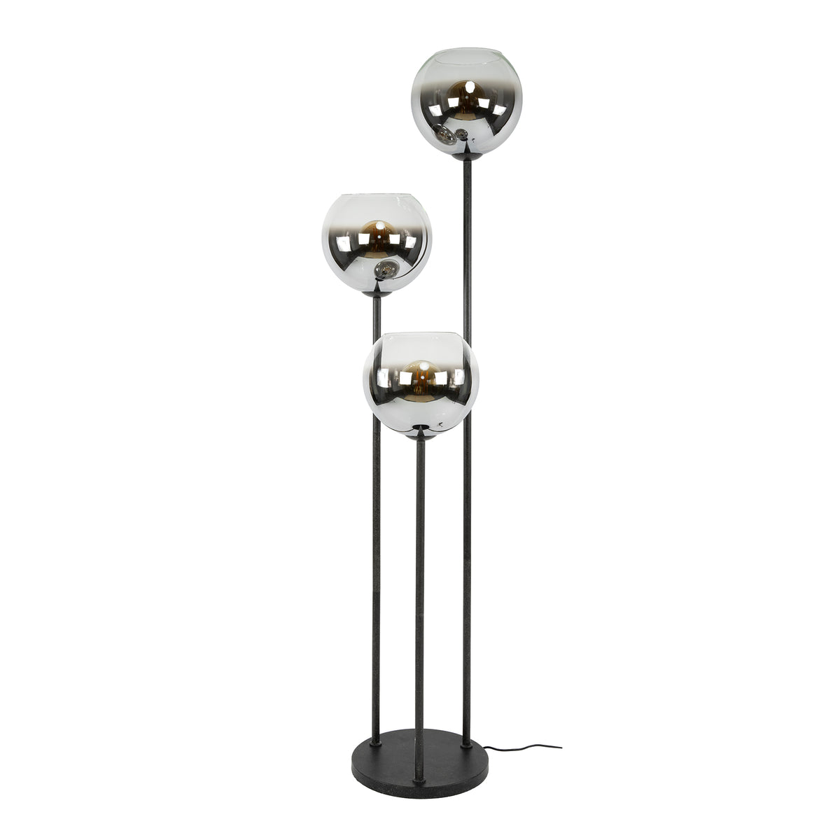 Floor lamps - Modern Floor Lamp Arvo 3 - light black with metal shade - Dimehouse