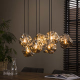 Hanging lamp Rocks DH Interior Chromed LxWxH 104x55x36 Glass Atmospheric photo diagonal front view