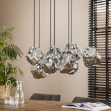 Hanging lamp Rocks DH Interior Chromed LxWxH 104x55x36 Glass Atmospheric photo diagonal front view