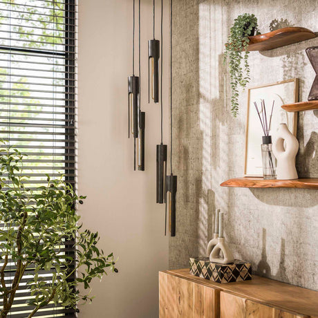 Hanging lamps - Hanging lamp Judy 5 - slightly stepped black - Dimehouse