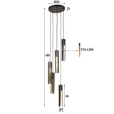 Hanging lamps - Hanging lamp Judy 5 - slightly stepped black - Dimehouse