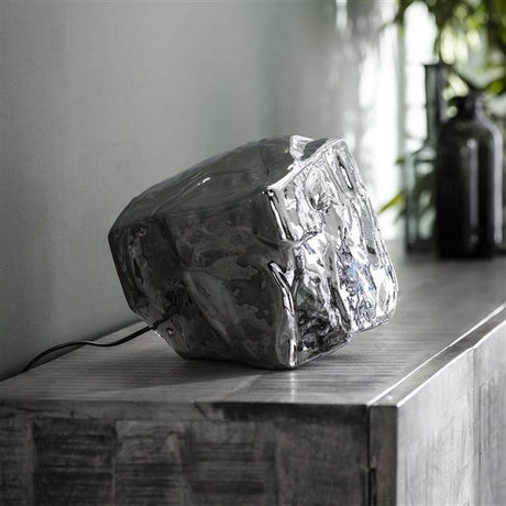 Table lamp Rocks DH Interior Chromed LxWxH 44x34x34 Glass Atmospheric photo diagonal front view