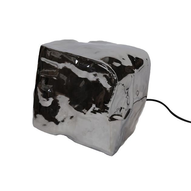 Table lamp Rocks DH Interior Chromed LxWxH 44x34x34 Glass White photo diagonal front view
